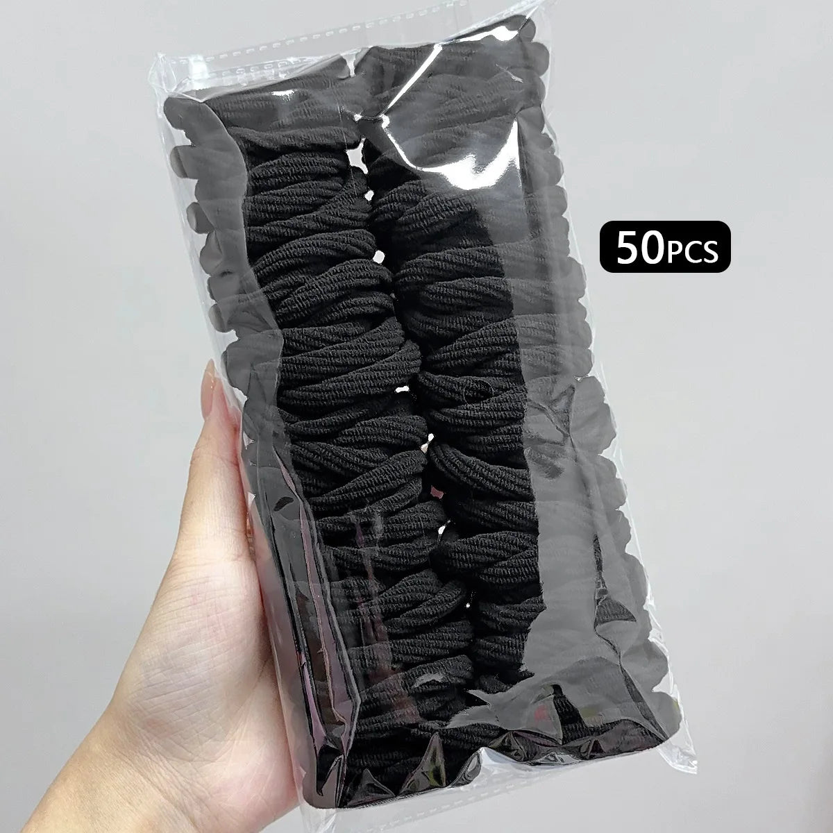 50PCS Colorful Ealstic Hair Rope Ponytail Hold Scrunchie Rubber Band  For Women Basic Nylon Hair Bands Elastic Seamless Girls