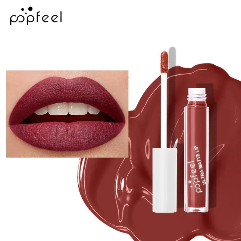 Punk Matte Black Liquid Lipstick Waterproof Long Lasting Party Lip Gloss Personality Velvet Nude Lip Tint Halloween Lips Makeup