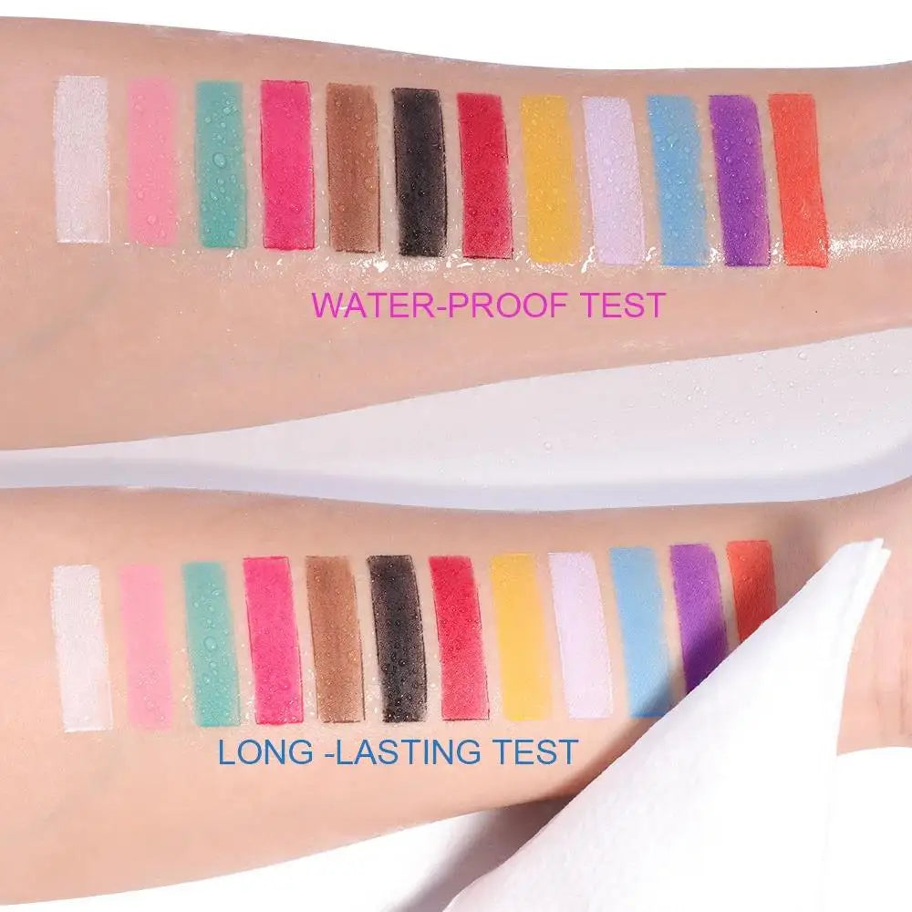 Multipurpose Cream Eyeshadow Eyeliner Waterproof Matte Finish 12 Shades For Professional Makeup Artists And Beginners