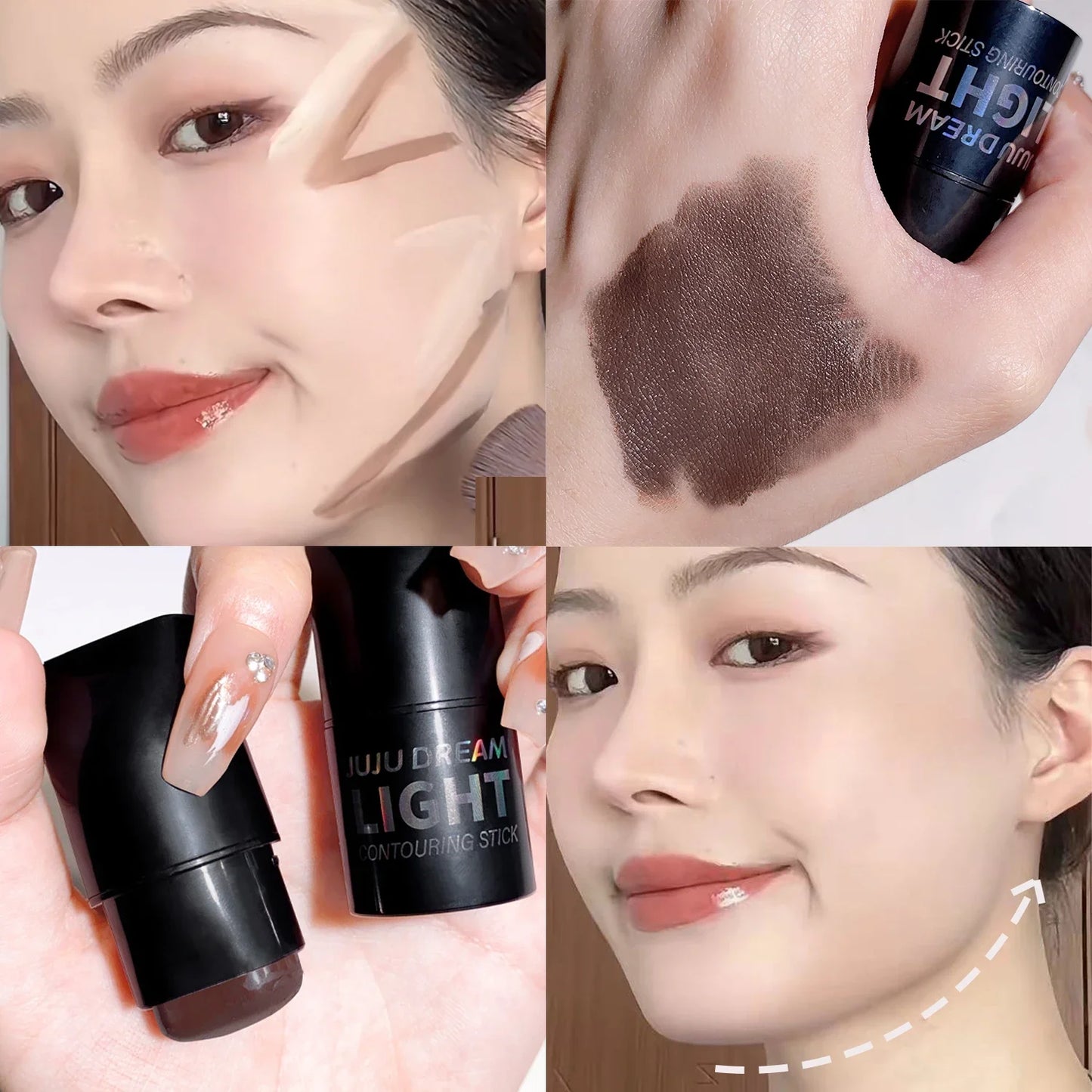 Versatile Contouring stick - matte, bronzer, nose stick, eyeshadow, Face contouring cream - natural and easy to apply