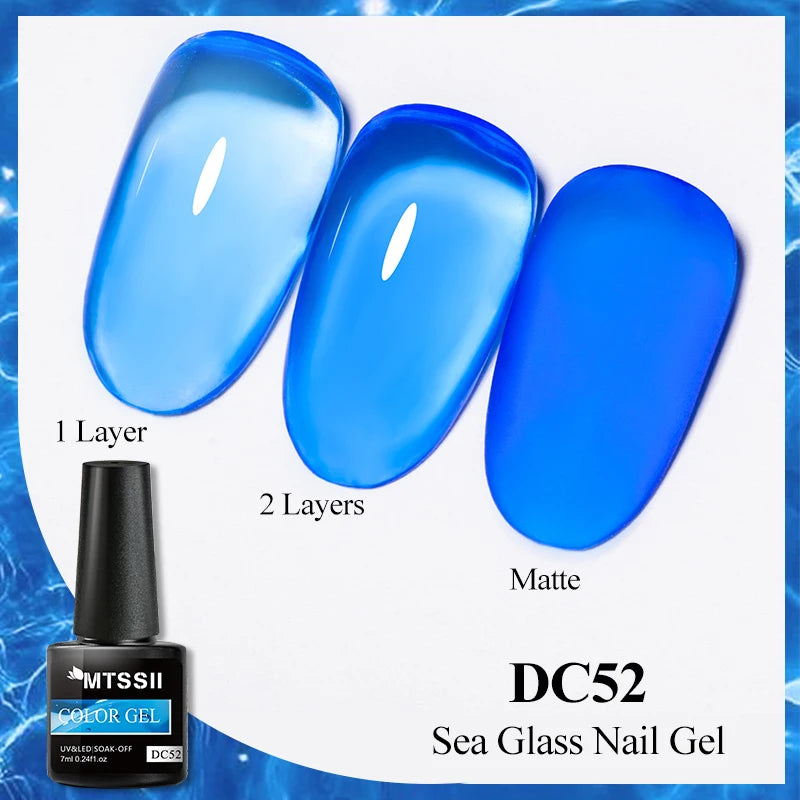 7ML Jelly Gel Nail Polish Black Crystal Translucent Dull Color Nail Art Gel Semi Permanent Varnish Soak Off UV LED Gel Polish