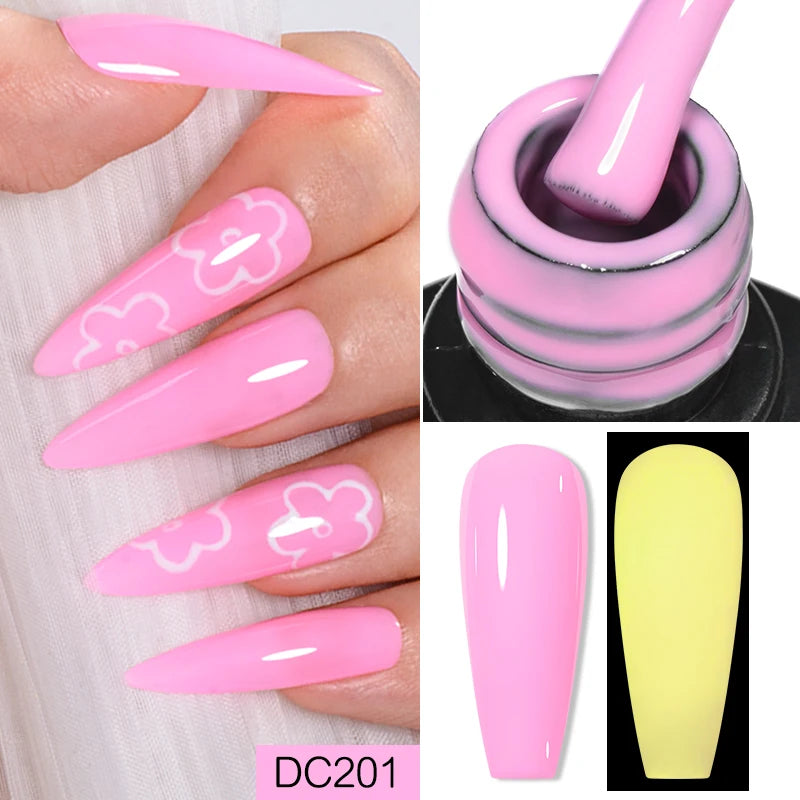 Mtssii 7ml Glitter Rubber Base Gel Polish Gold Sequins Pink White Base Gel Top Coat Soak Off UV LED Nail Art Varnish Manicure