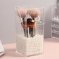 1pc Plastic Makeup Brush Storage Box, Minimalist Clear Multifunction Makeup Brush Storage Holder For Home