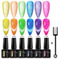 MEET ACROSS 7Pcs/Set Cat Magic Magnetic Gel Nail Polish Sparking Semi-Transparent Sea Blue Effect Soak Off UV Gel Varnish Kit