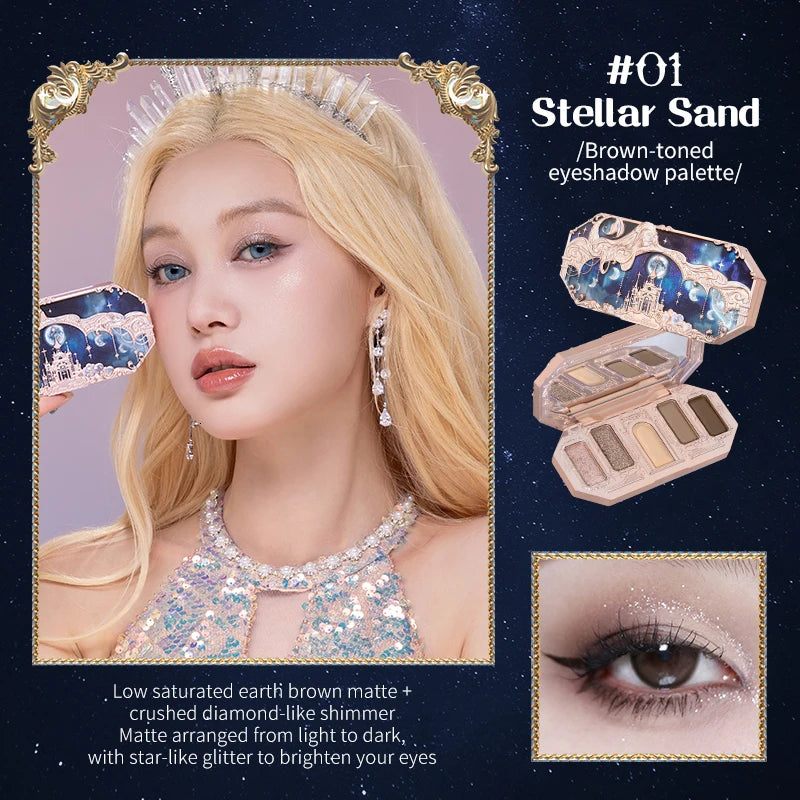 Moonlight Mermaid Gemstone Eyeshadow Palette Highly Pigmented Matte Shimmer Swan Ballet Eye shadow Collection