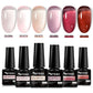 MTSSII 6Pcs/Set Jelly Gel Nail Polish Jelly Transparent Pink Green Black Blue UV Gel Nail Art Varnish Kit Spring Manicure Nails