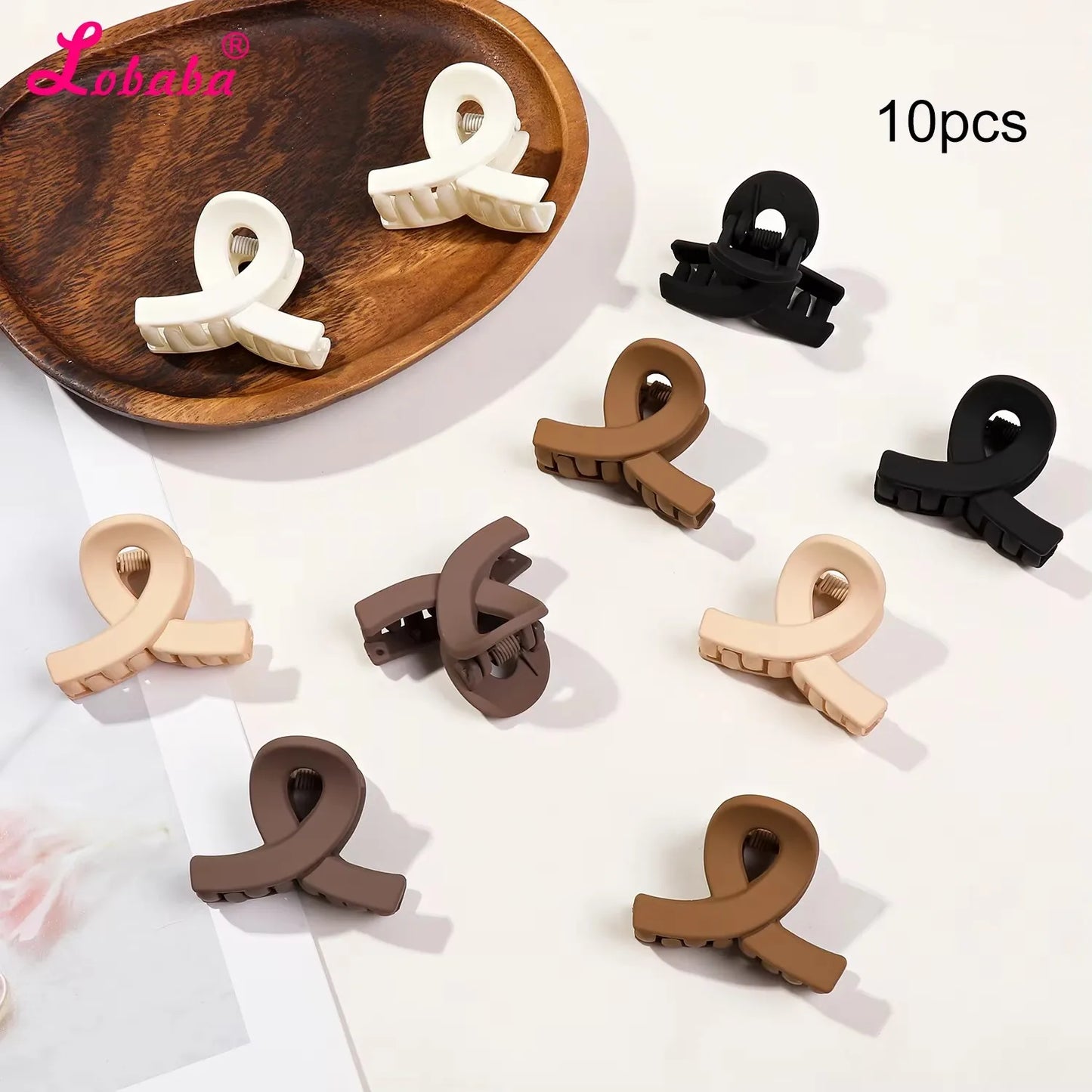 5 Pcs Small Flower Hair Claw Clips for Women Girls,Matte Rectange Jaw Clips,Semicircle Barrettes for Thin Hair