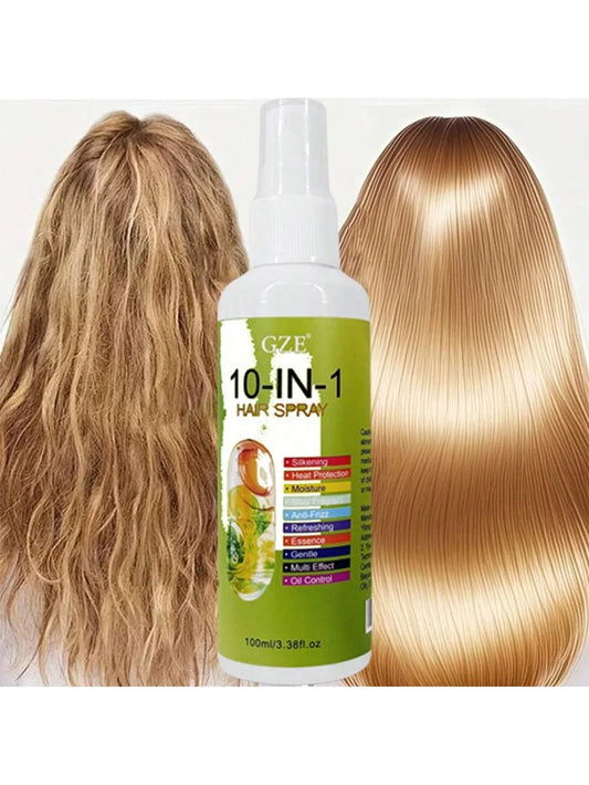 GZE 10-in-1 Hair Care Spray Silkening Heat Protection Moisturizing Stay Fragrant Anti-Frizz Gentle Multi Effect Oil Control
