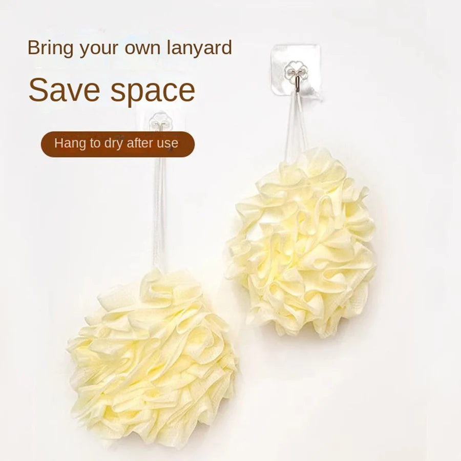 Soft Skin-Friendly Floral Lace Bath Sponge - 2-in-1 Soap Storage Bag for Shower Gel and Exfoliator