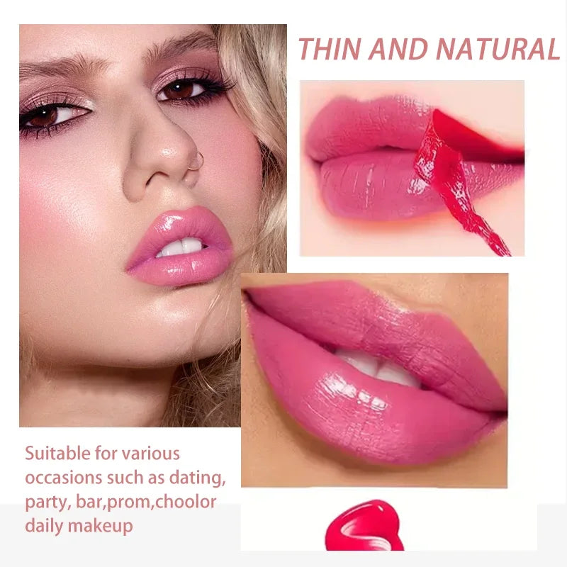 Peel Off Lip Gloss Matte Outline Contour Tattoo Lip Stain Waterproof Transfer Resistant Tear Off Natural Rose Pink Lip Tint