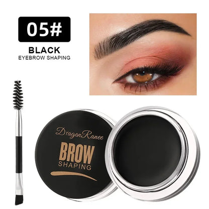 Matte Brown & Black 3D Eyebrow Cream – Natural Tint, Waterproof, Long-Lasting Gel Wax for Wild, Defined Brows