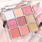 Summer 9 color eyeshadow palette: Orange brown, pink and gold, matte shimmer effect, lasting makeup, keep glitter rose Eyeshadow