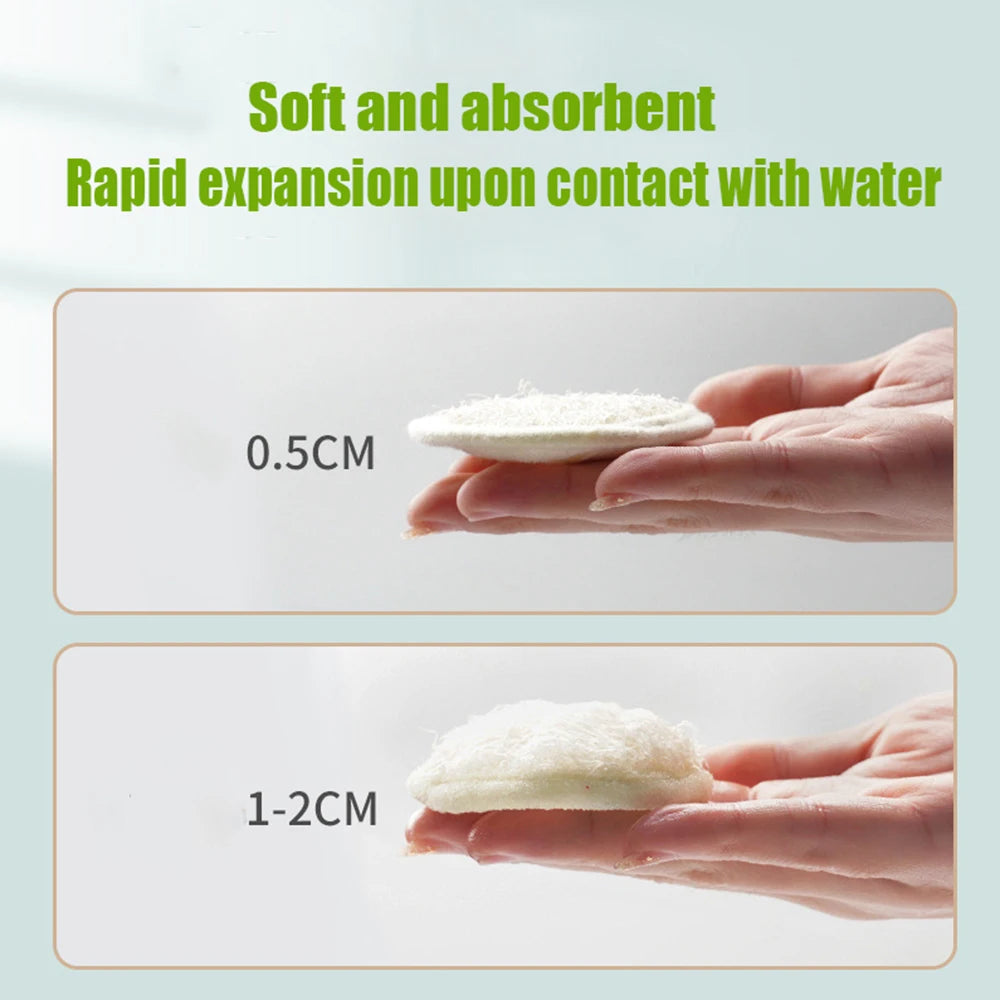 3/6/10 PCS（ Natural loofah puff ）Face Wash Puff Face Wash Puff loofah Face Puff Cosmetic Puff Face Cleansing Natural loofah