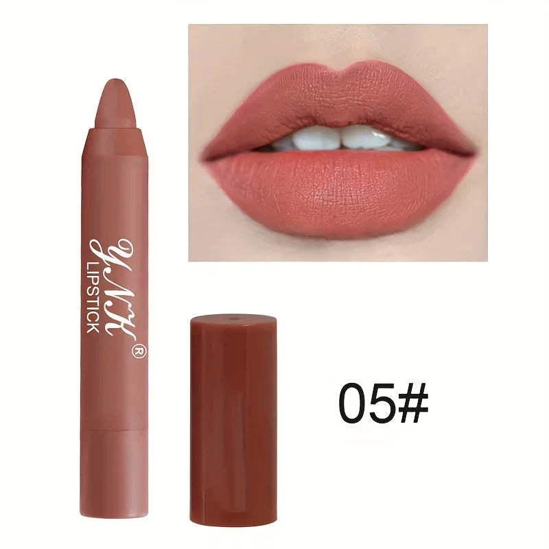 Nude Series Velvet Matte Lipstick Pencil – Waterproof, Long-Lasting Red Lipstick, Lip Tint Pen, Cosmetic Makeup