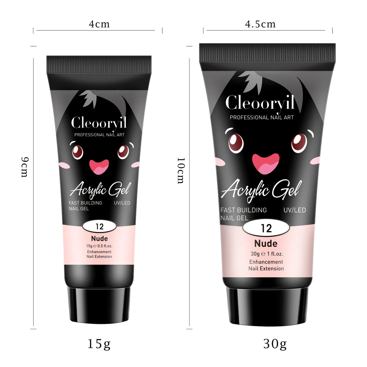 15ml Solid Extension Gel Nail Build Poly Nail Acrylic Gel Crystal Naked Color UV LED Polish Gel For Extend Nail Quick Extension