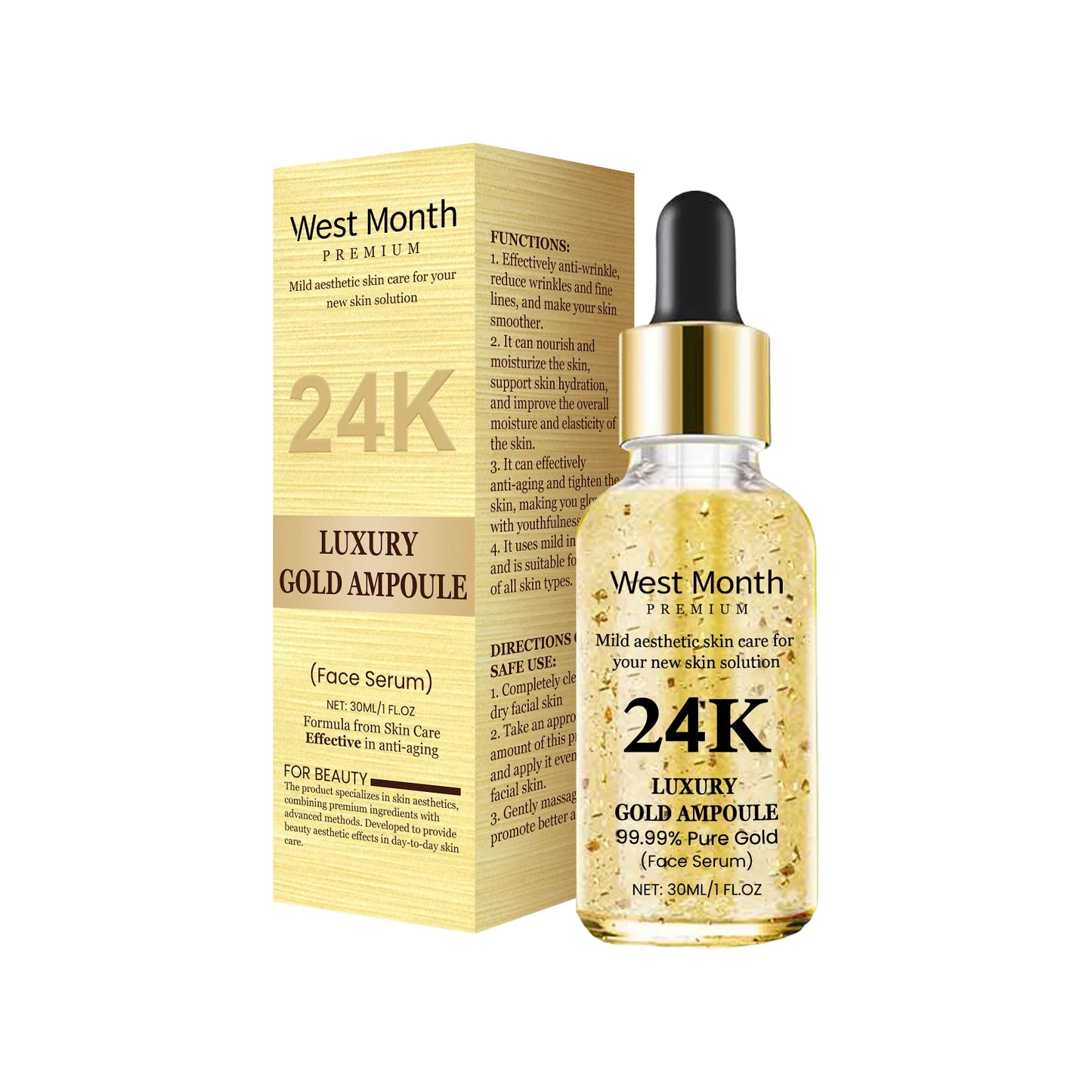 24k Gold Facial Skin Care Set Anti Wrinkle Fade Dark Circles Firming Moisturizing Repairing Eye Mask Essence Korean Cosmetics