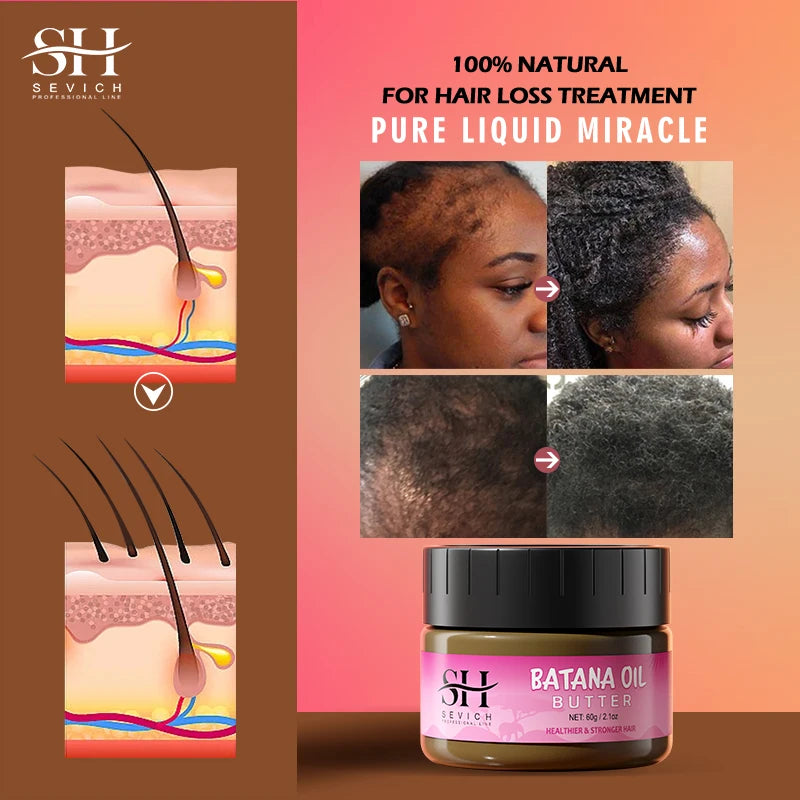 Natural 100% Pure Batana Oil For Hair Growth Butter Hair Mask Traction Alopecia Anti Hair Loss Baldness Treatment For Men Women