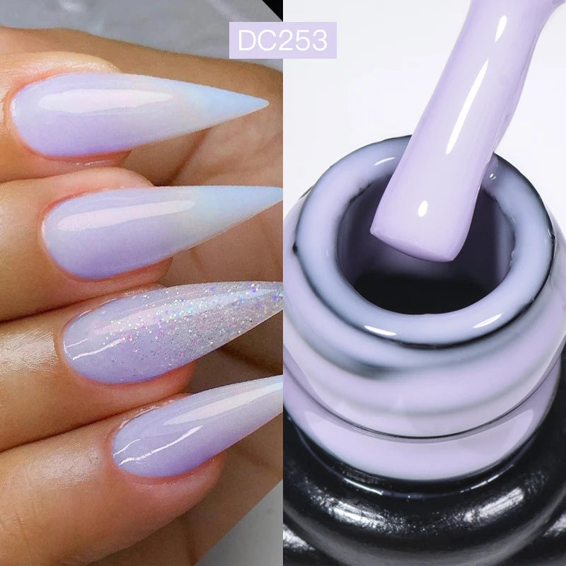 Mtssii 7ml Glitter Rubber Base Gel Polish Gold Sequins Pink White Base Gel Top Coat Soak Off UV LED Nail Art Varnish Manicure