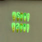 96Pcs Luminous Halloween Press On Nails Stiletto Ghost Skull Spider False Nail Acrylic Nail Art Cosplay Costume Party Night Club