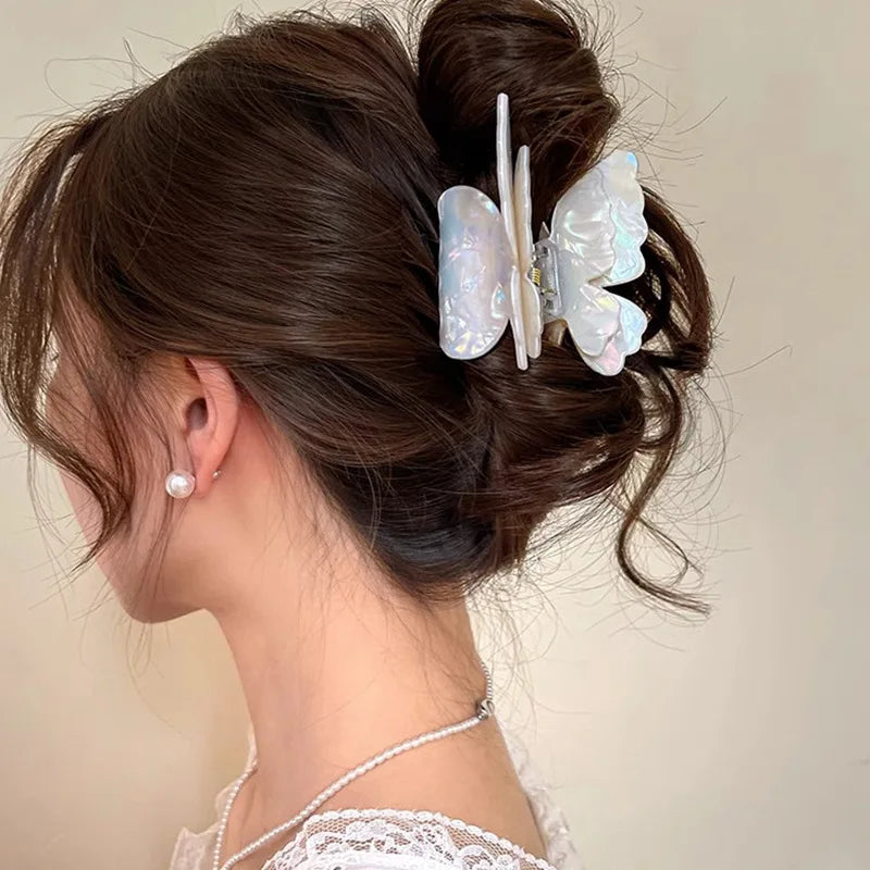 Colorful Fairy Butterfly Hair Claw Acetate Sweet Princess Butterfly Crab Hair Clips for Women Girls Hairpin Hair Accessories