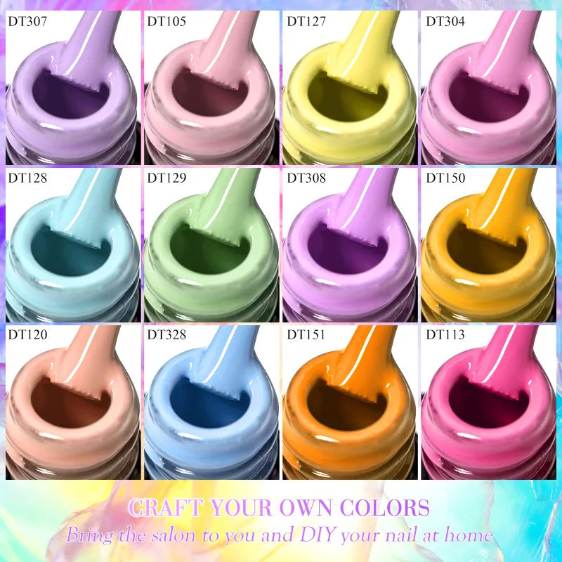 MEET ACROSS 7ml 140 Colors Glitter Gel Nail Polish Fluorescent Laser Semi Permanent Soak Off Nail Art UV Gel Varnish Manicure