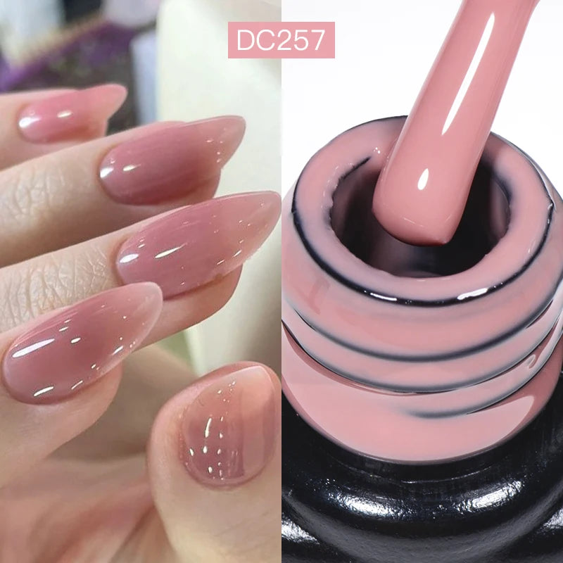 Mtssii 7ml Glitter Rubber Base Gel Polish Gold Sequins Pink White Base Gel Top Coat Soak Off UV LED Nail Art Varnish Manicure