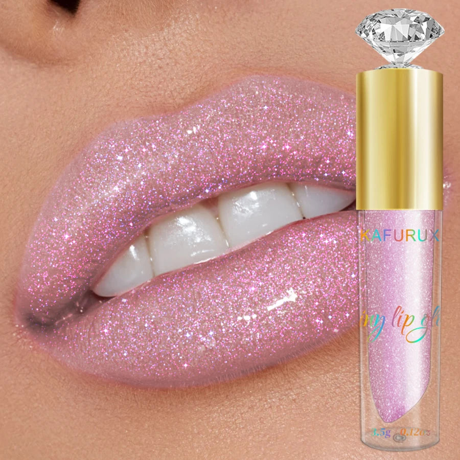 9 colors diamond shimmer glitter lip gloss moisturizing liquid lipstick pearl color lip glaze sexy red pink lip makeup gifts