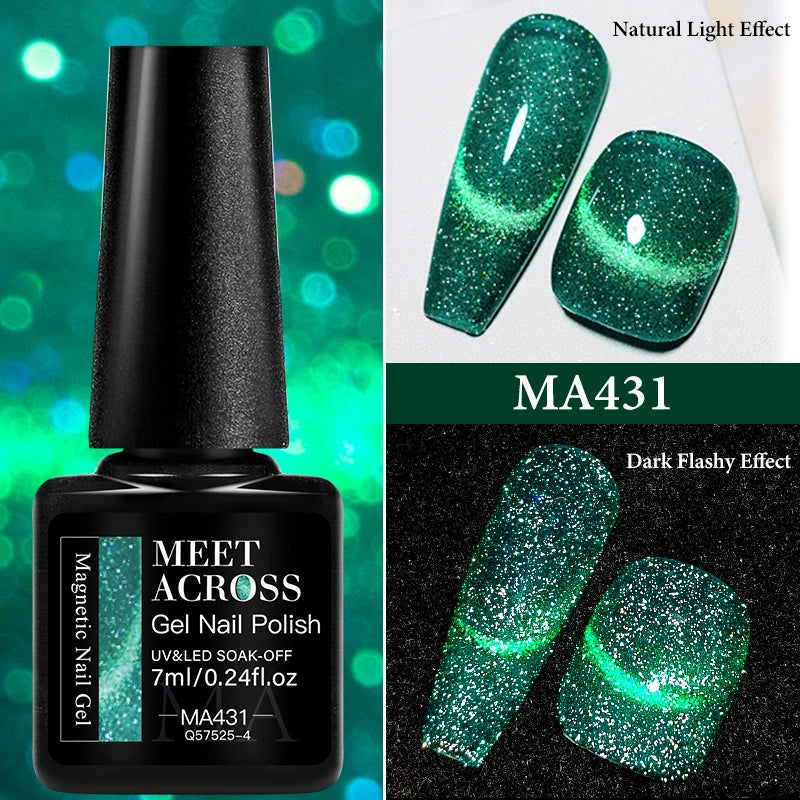 7ml Red Series Cat Magnetic Gel Nail Polish Sparkle Glitter Semi Permanent Nail Art UV Gel Varnish Manicure For Valentines Nails