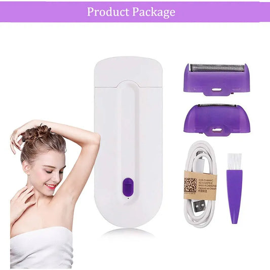 Body Blue-Light Epilator & Induction Electric Hair Remover for Women – Rotary Automatic Shaver for Face, Legs & Sensitive Areas