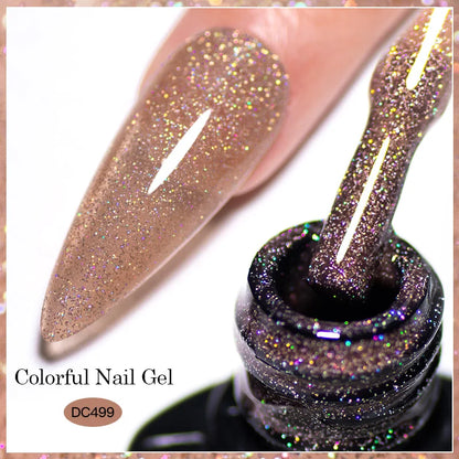 Mtssii 7ML Colorful Reflective Gel Nail Polish Glitter Sparkling Flash Glitter Gel Polish Semi Permanent Varnish Soak Off Nails