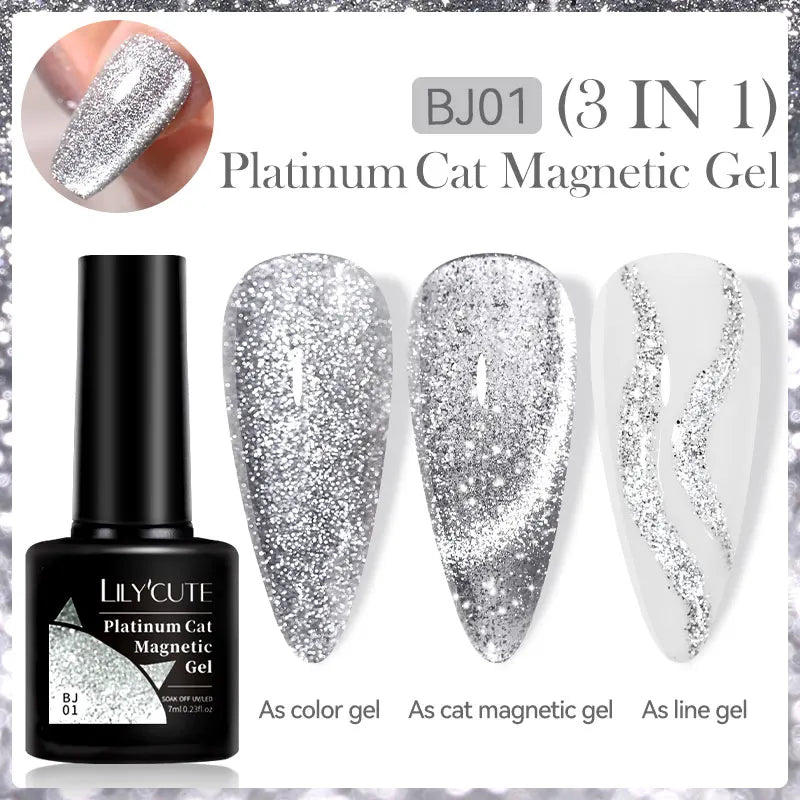 LILYCUTE 7ML Auroras Glitter Thermal Gel Nail Polish Temperature Color Changing Semi Permanent Soak Off Nail Art UV Gel Varnish