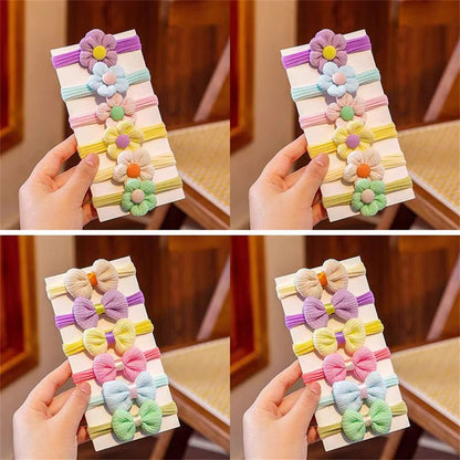 12PCS New Cut Hair Ties Princess Sweet Flower Bow Girls Women Elastic Hair Bands Hair Accessories Headwear