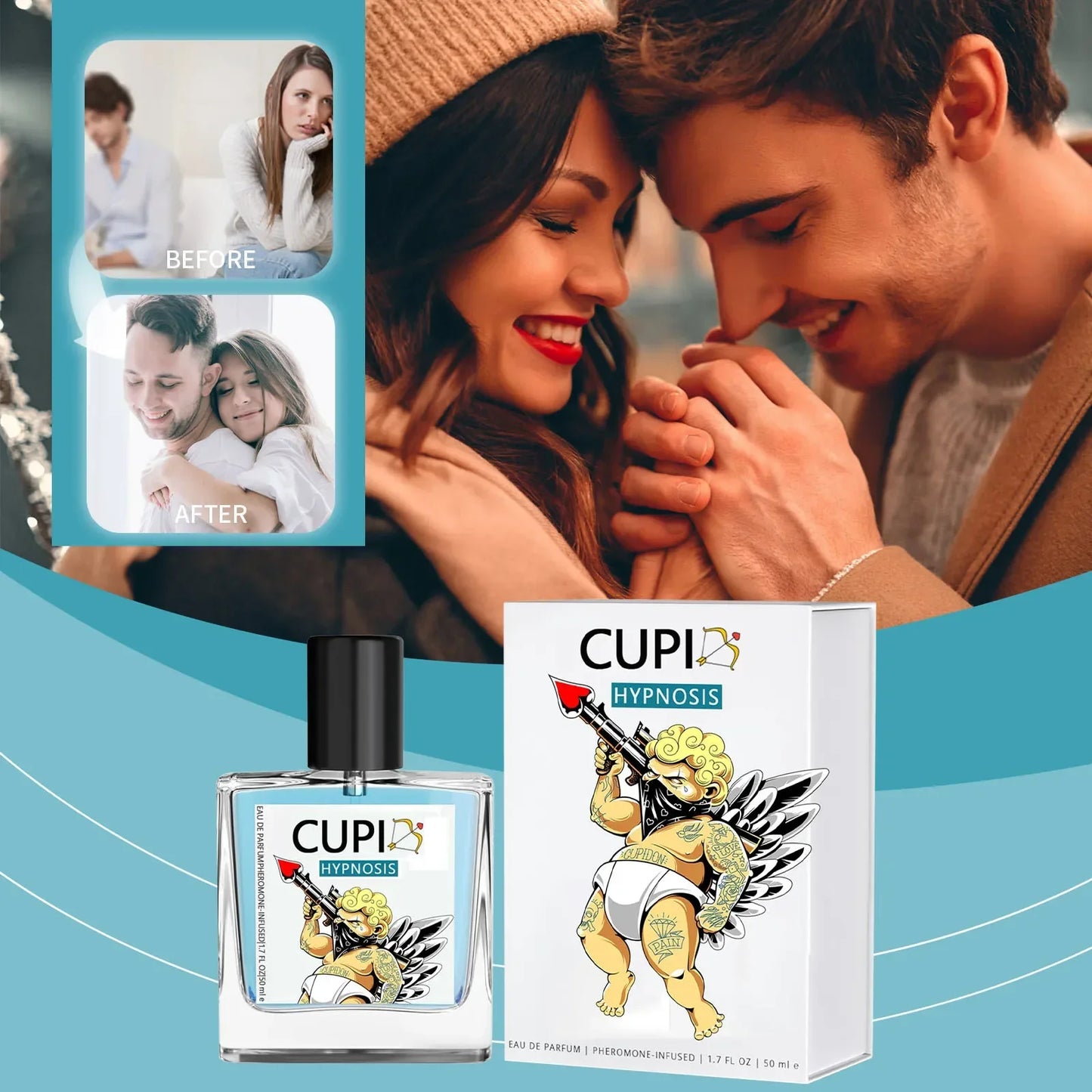 50ML Cupid Pheromone Perfume Long Lasting Fragrance Perfume Cologne for Men and Women Light  Cologne Fragrance