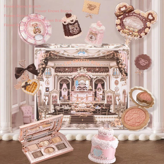 Flowerknows THE SWEETIE BEAR COLLECTION Makeup Kit Gift Set All In One Shimmer Eye Shadows Palette Blushes Lip Jelly Mystery Box