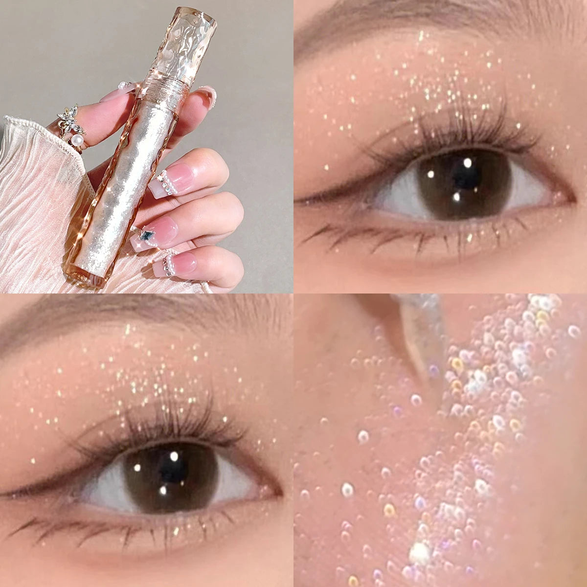 Flowing light, sparkling liquid eye shadow, pearlescent, broken diamond, high-light lying silkworm monochrome eye shadow liquid