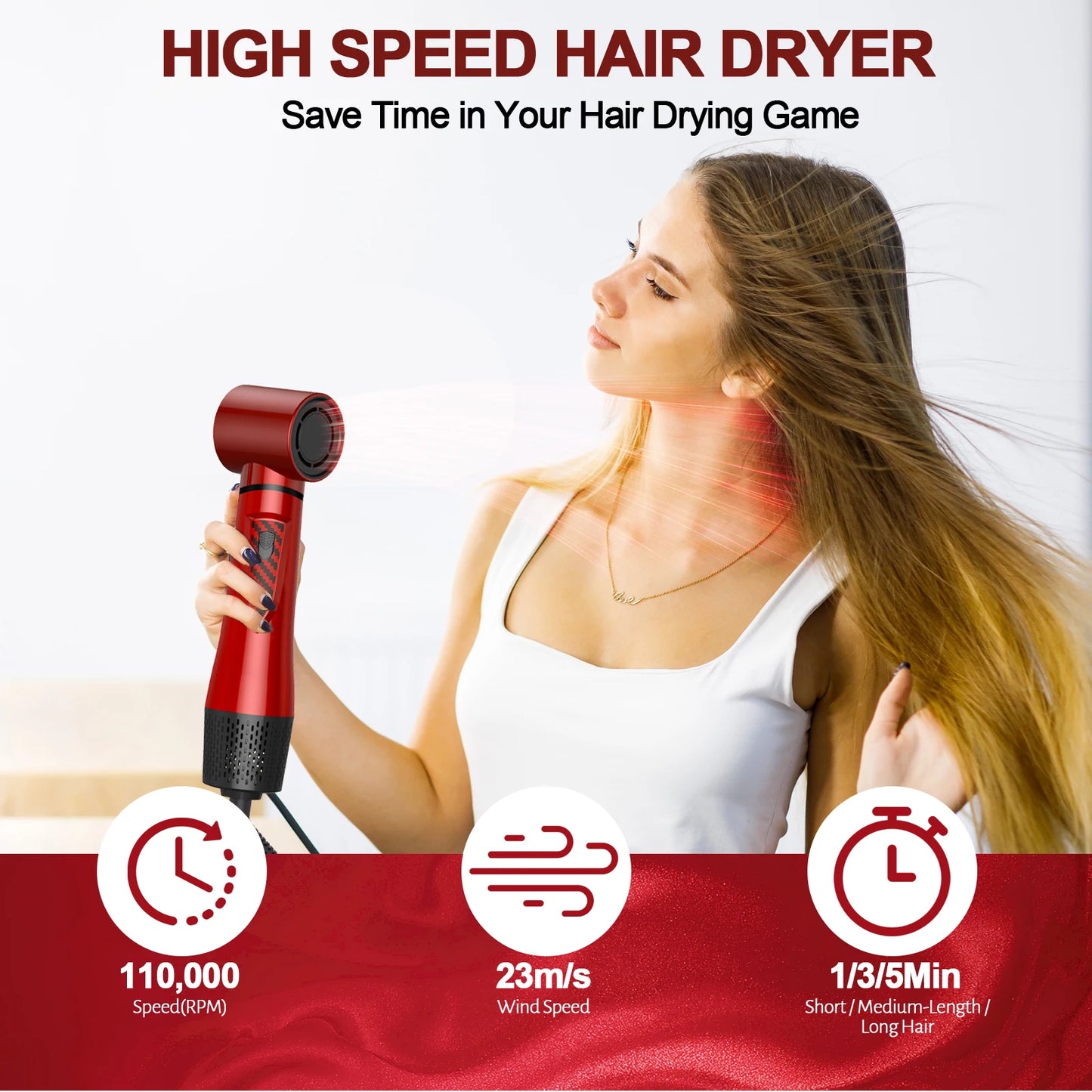 5 IN 1 Hair Dryer Multi Style With Hair Brush Curling Iron Hair Straightener Personal Care Styling Tool Electric Hair Dryer Comb