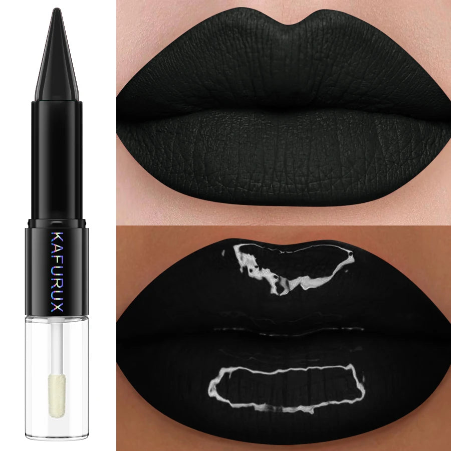 1PC Waterproof 2 In 1 Double Head Lipstick Lip Coat Set  Long Lasting Coat 24HR Makeup Gifts Lip Tint Plumper Lip Oil Lip Glaze