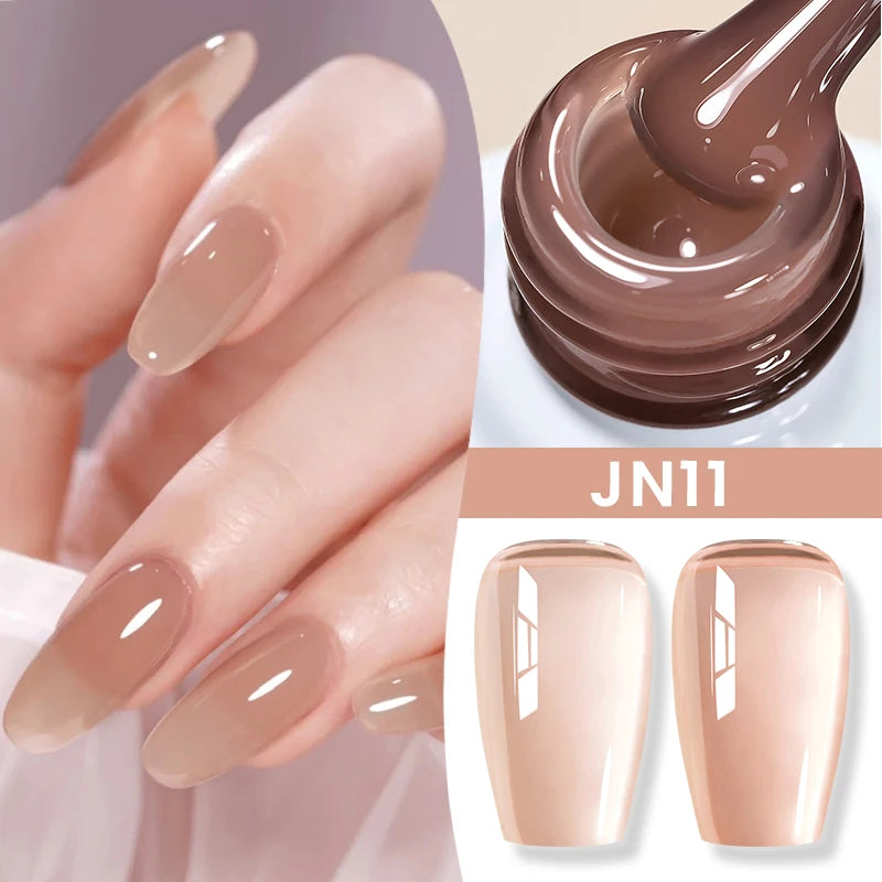 BORN PRETTY Milky White Jelly Nude Gel Nail Polish 10ml White Translucent Soak Off Gel Vernis Semi Permanent Need UV Light Cure
