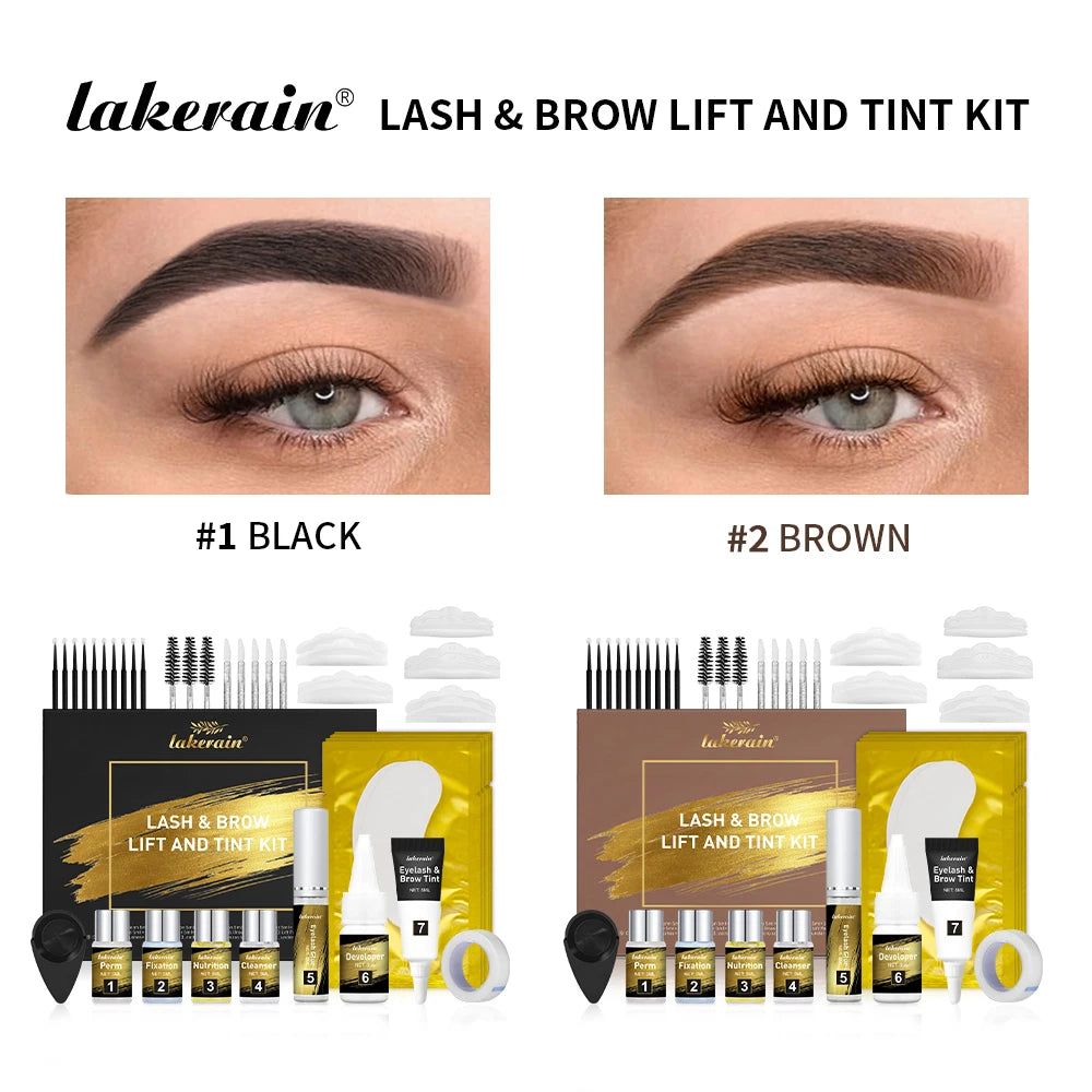 Pro Lash And Brow Tinting Kit For Lash Brow Lift Perm Fixation Setting Curled Lashes Long-lasting Set 4-6 Weeks Lash Curler Perm