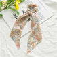 New Fashion Print Bow Scrunchies Hair Ribbon For Women Elastic Hair Band Girls Horsetail Hair Ties Hair Accessories