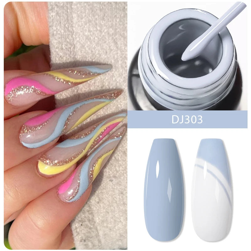 MEET ACROSS 5ml Sliver Metallic Liner Gel Nail Polish Super Bright Mirror Effect Painting Drawing Line Graffiti Stripe Nail Art