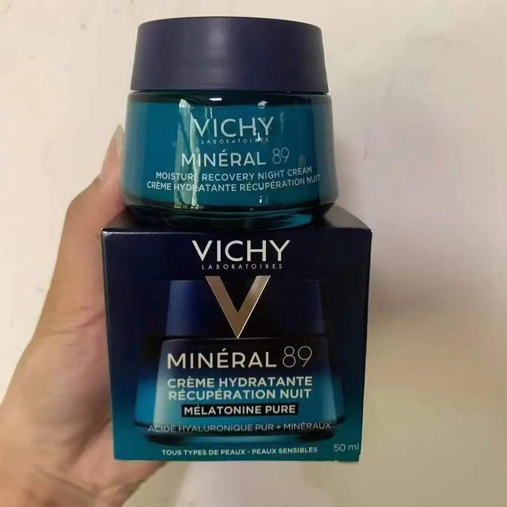 Korea Vichy Face Cream Pure Hyaluronic Acid Mineral Deep Hydration Anti-Wrinkle Anti-Aging Smoothing Night Skin Care 50ml
