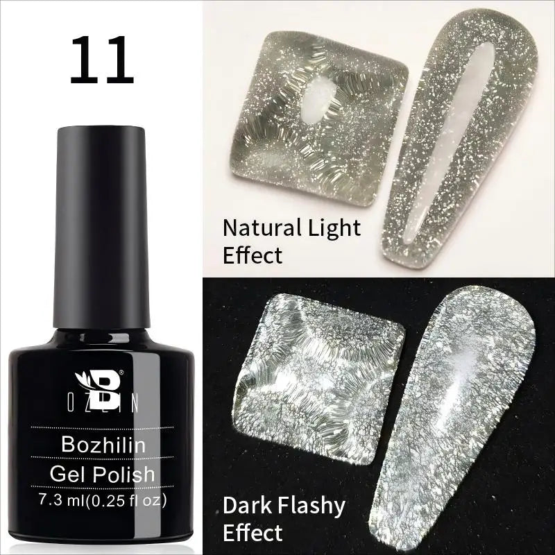 AWStorG Intense Rainbow Cat Eye Gel 5ml Holographic Laser Magnetic Nail Gel Soak Off UV LED Gel Polish Shiny Rainbow Manicur