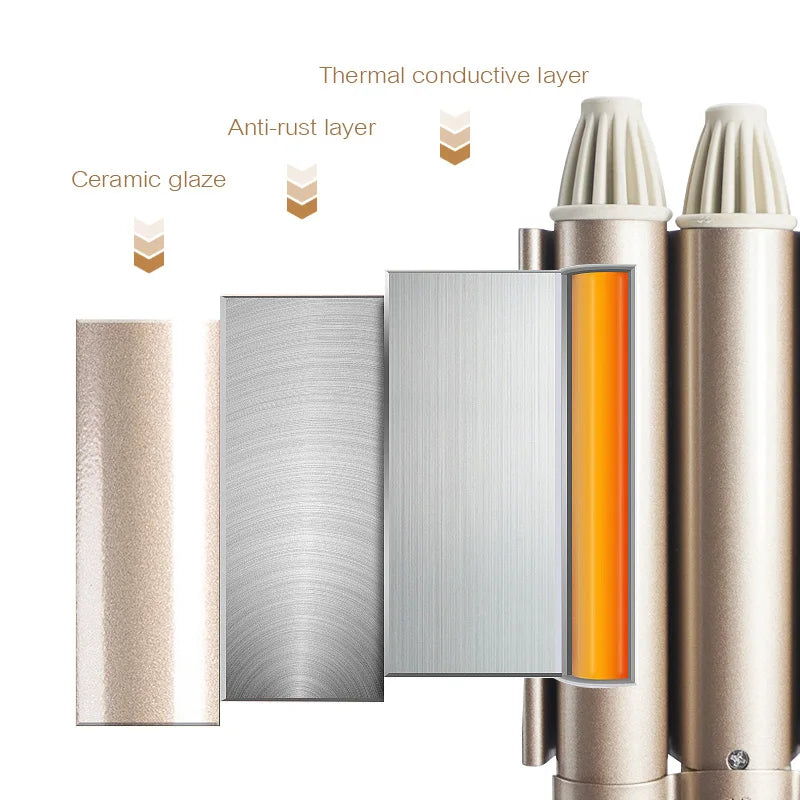 Professional Triple Barrel Hair Curling Iron Big Waver Styling Ceramic Coating PTC Fast Heating Hair Crimping Curler Tongs