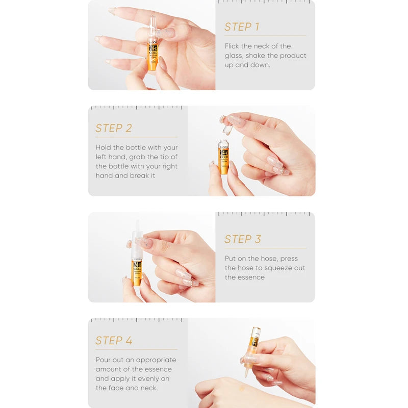 24K Gold Anti-aging Face Serum Dark Spots Removal Hyaluronic Acid Pore Minimizer Whitening Wrinkle Remove Essence Skin Care