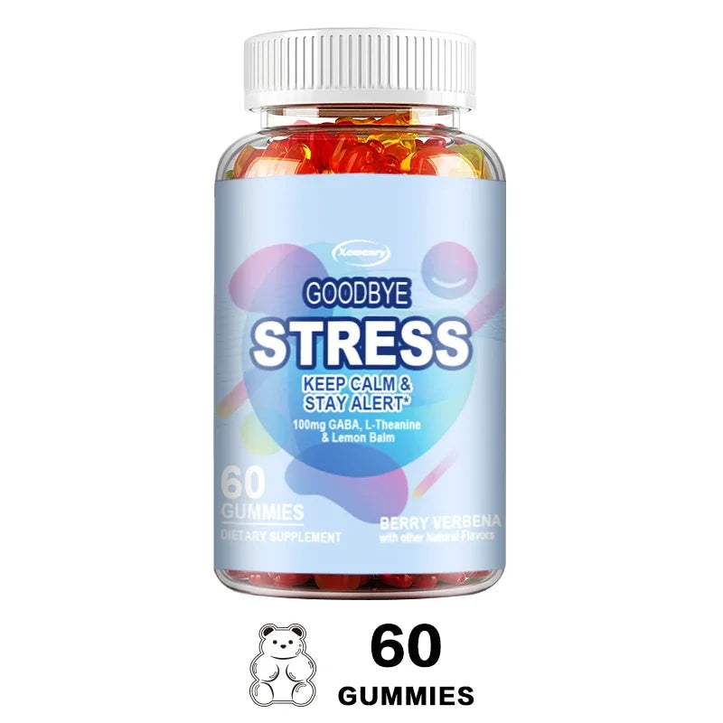 Goodbye Stress Gummies - Stress Relief, Sleep, Mood, Skin, Nails, Memory and Focus, Joint Support, Overall Health
