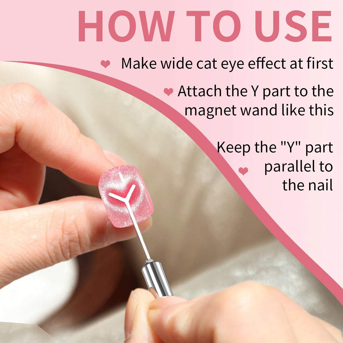 7.5ml Silver Water Gloss Cat Eye Tape Love Magnet Set UV/LED Super Bright Long-lasting Nail Art Gel Suitable for DIY Nail Salon