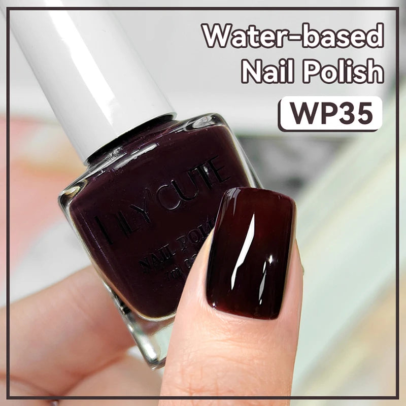 LILYCUTE 7ml Water-Based Nail Polish 40 Colors Long Lasting Quick Drying No Need of Lamp to Cure Nail Supplies For Nail Manicure
