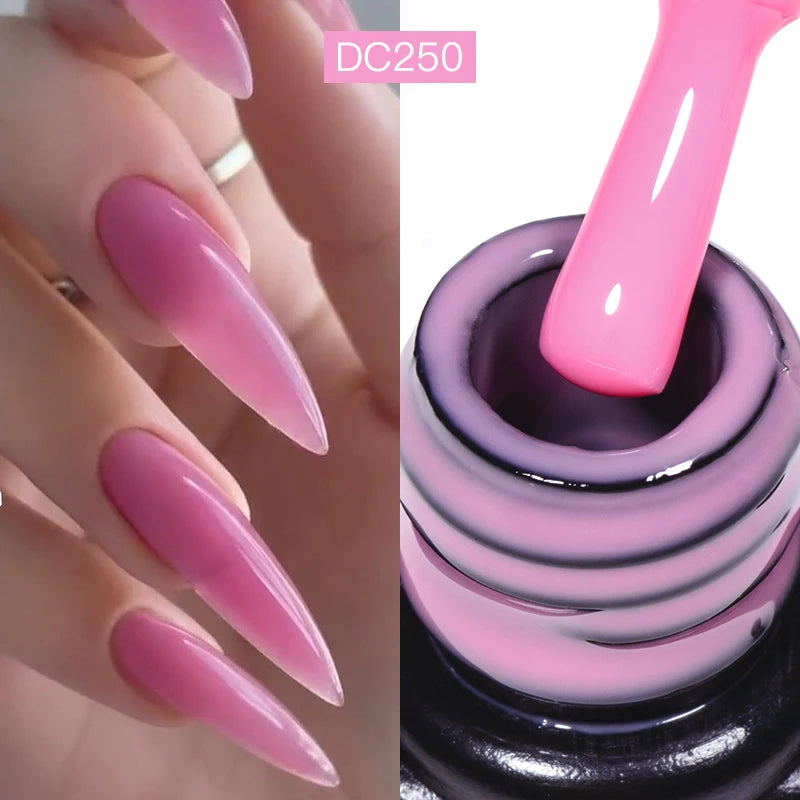 Mtssii 7ml Glitter Rubber Base Gel Polish Gold Sequins Pink White Base Gel Top Coat Soak Off UV LED Nail Art Varnish Manicure