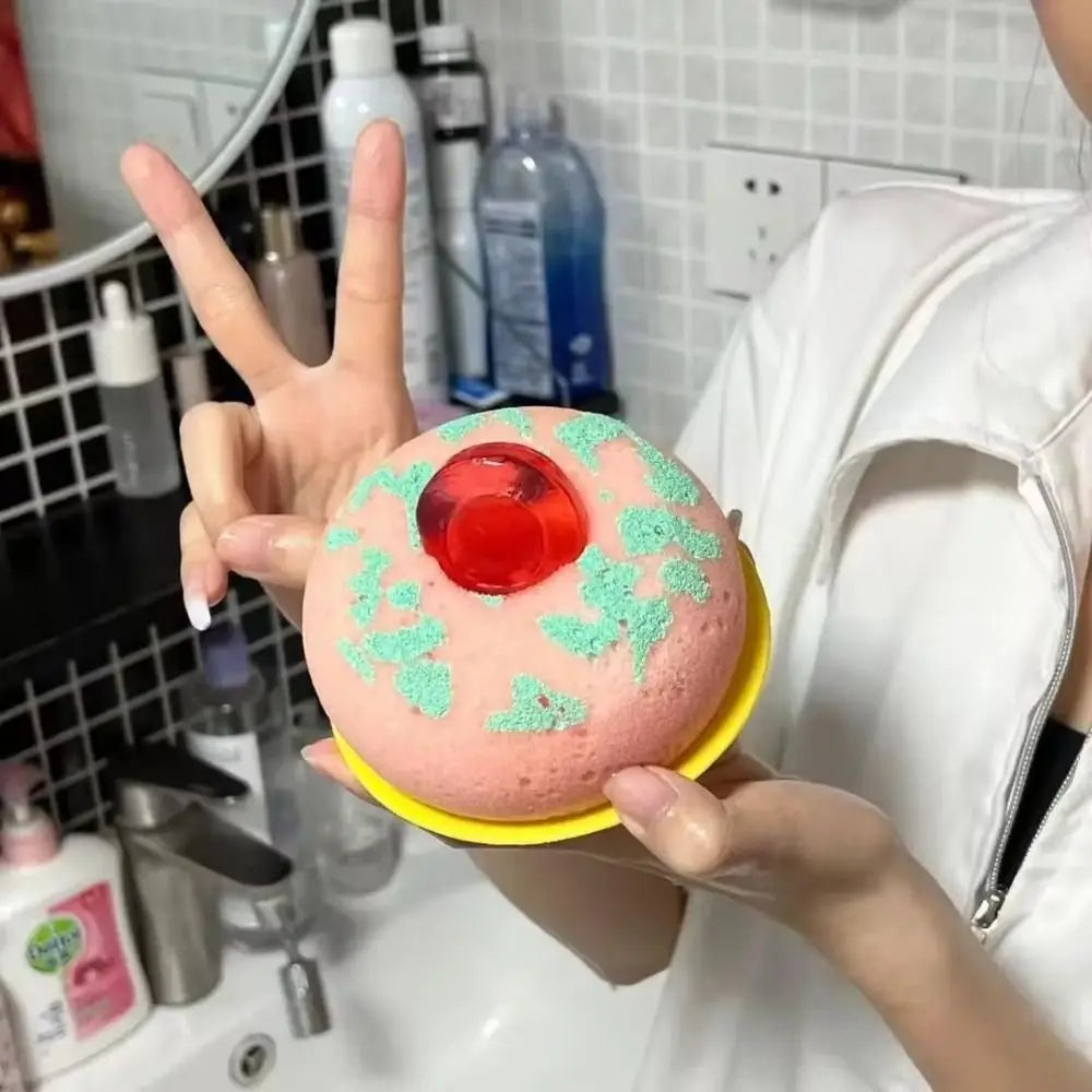 Cartoon Animal Capybara Bath Sponge Ball with Mini Soap Face Washing Bathing Cleaning Brush Household Bathroom Accessories